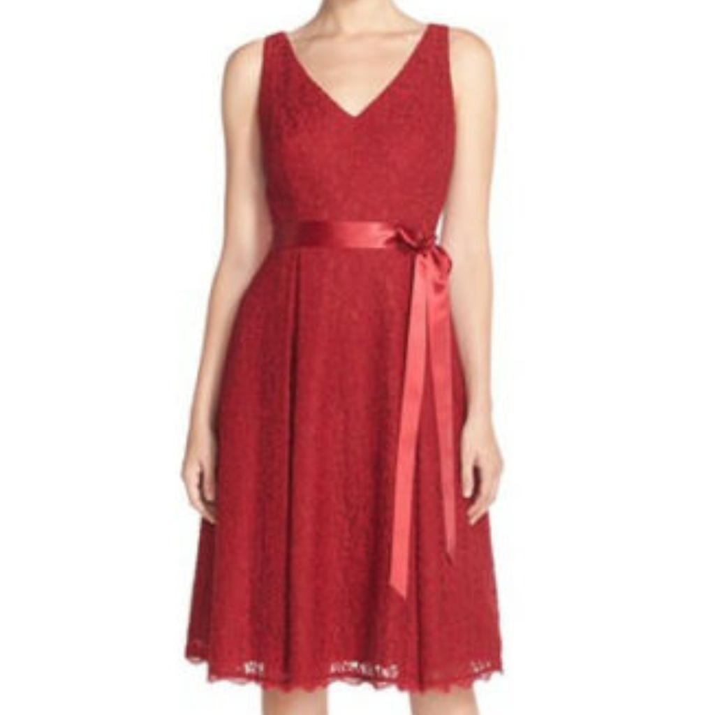 Nwt Women Adrianna Papell Crimson Midi Dress